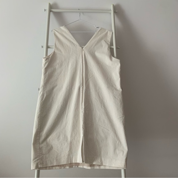 Simons | Off white corduroy pinafore | Lined and tailored | Midi mini | Zip back - Picture 8 of 10